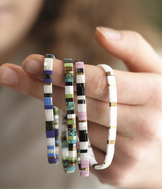 Bracelet perles Miyuki tila en verre du japon carrées et colorées