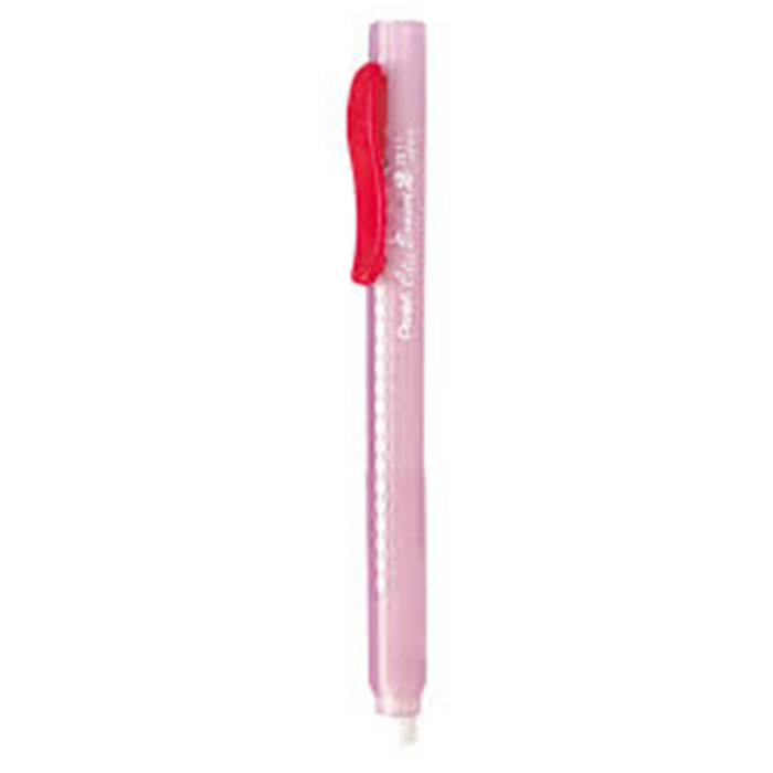 Stylo gomme rechargeable - ZE11T - rouge transparent