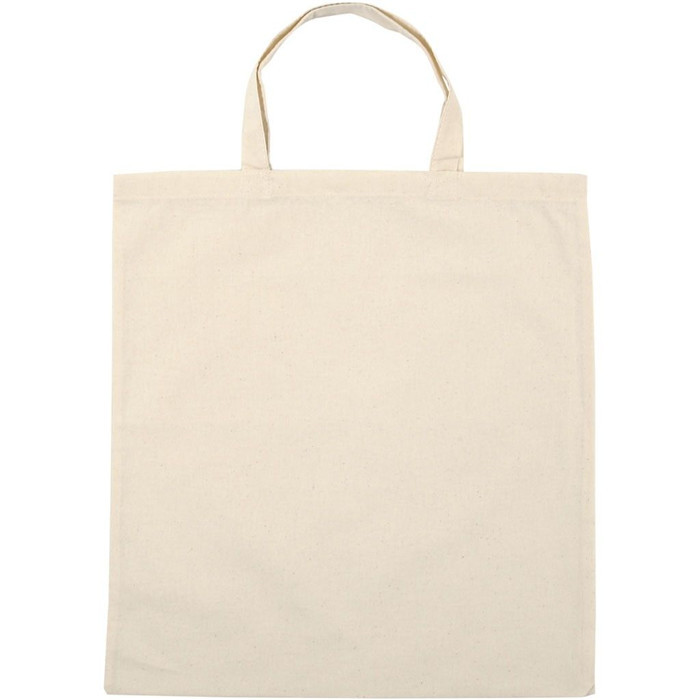 Sac shopping / Tote bag en tissu blanc - 38 x 42 cm - anses 42 cm
